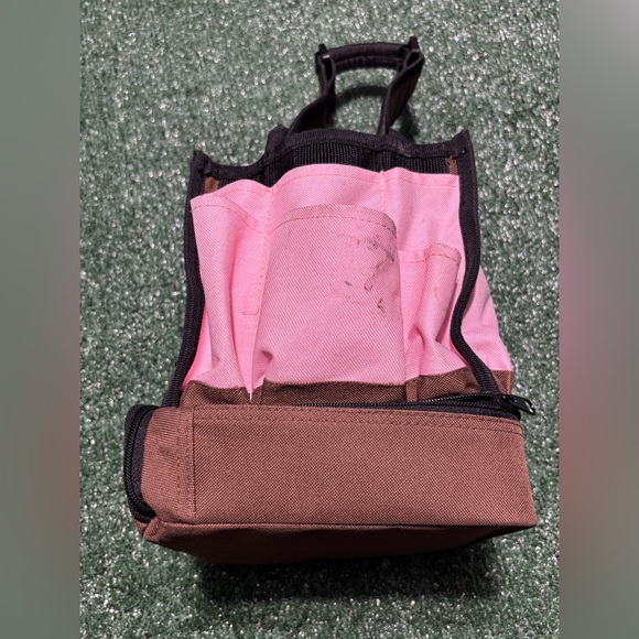 Tote-ally Cool Tote Craft Supplies Bag Organize & Carry Brown Pink - Picture 3 of 6